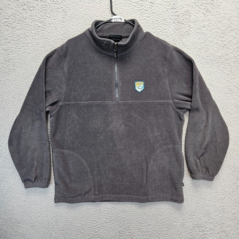 Uscape Apparel Cal State‎ Jacket Mens Large Black Fleece Half Zip Pullover